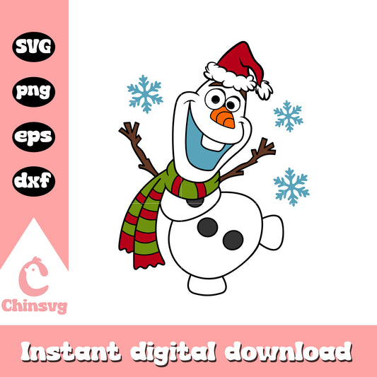 Olaf santa christmas design svg, olaf disney frozen​​ svg