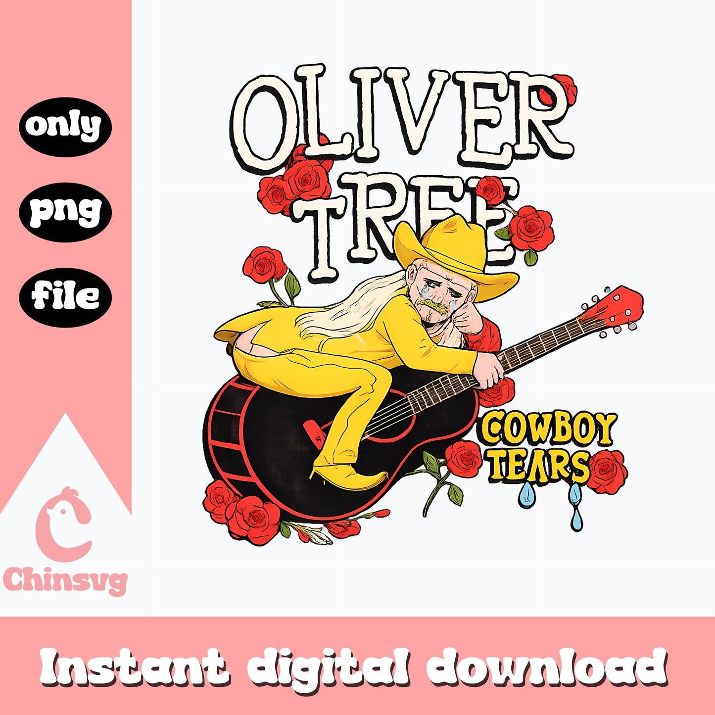Oliver Tree Cowboy Tears PNG, Country Music Art, Digital Download PNG