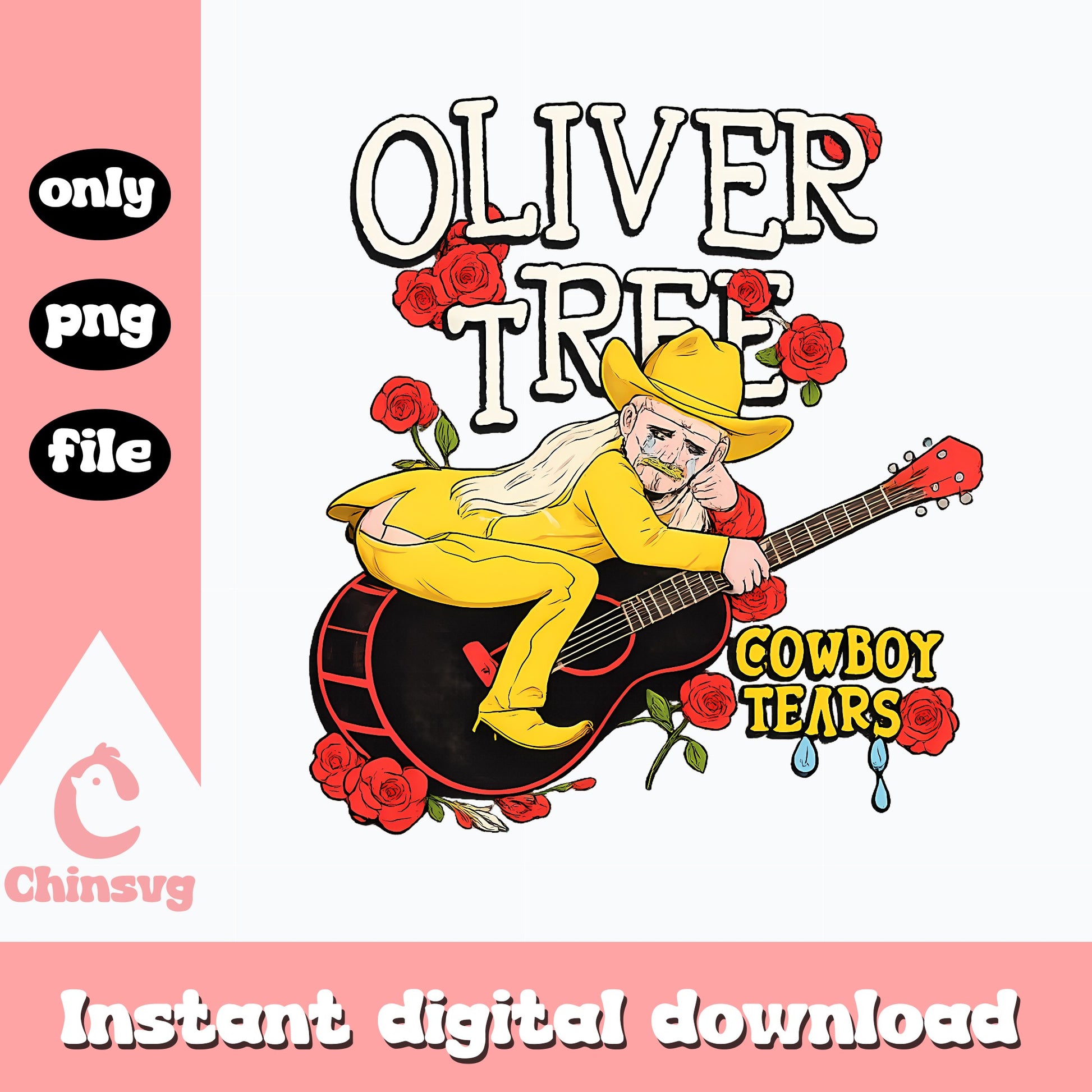 Oliver Tree Cowboy Tears PNG, Country Music Art, Digital Download PNG