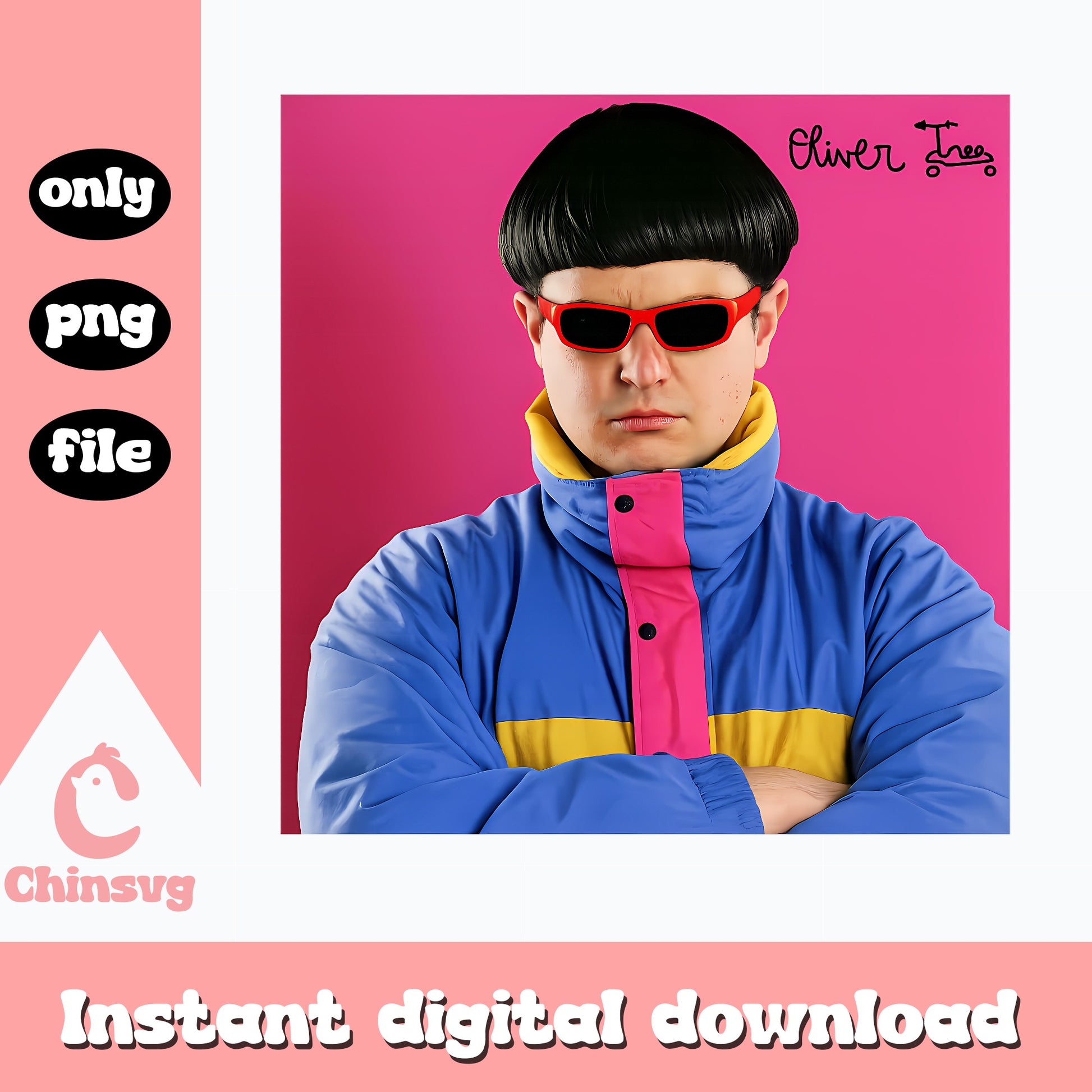 Oliver Tree PNG, Retro 90s Aesthetic, Instant Digital Download PNG
