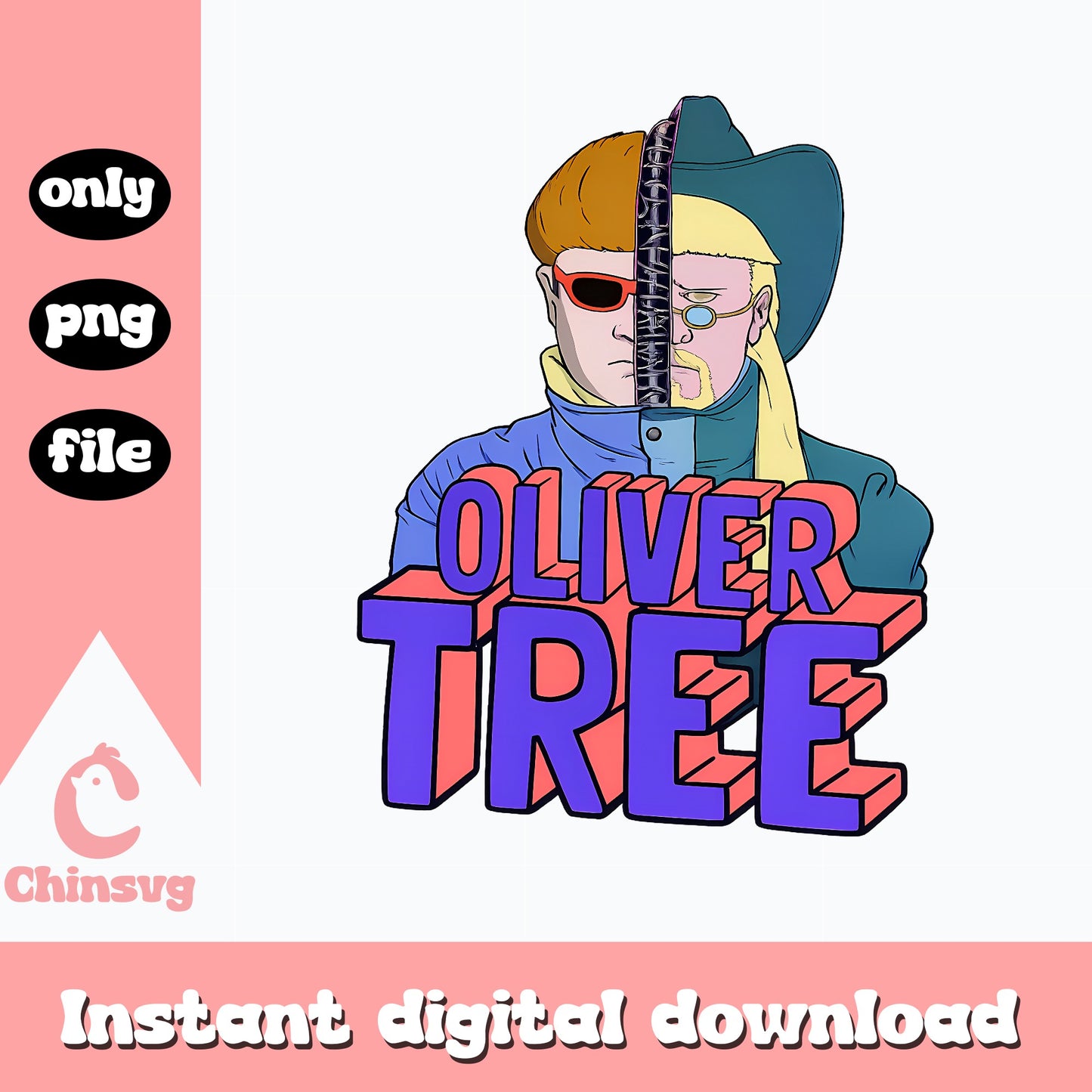Oliver Tree PNG, Retro Music Artist Design, Instant Download PNG