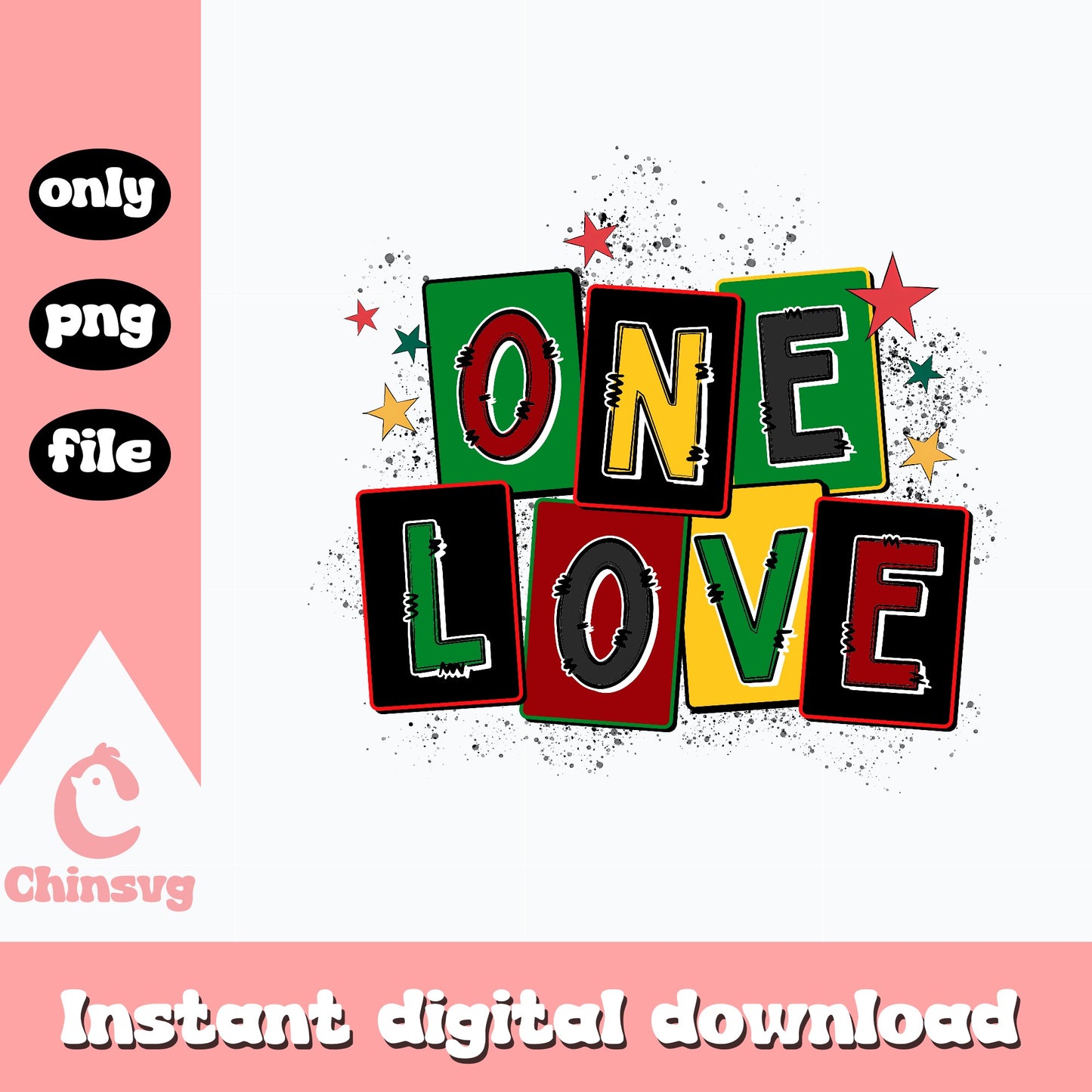 One Love Reggae PNG, Black History Month PNG, Juneteenth PNG