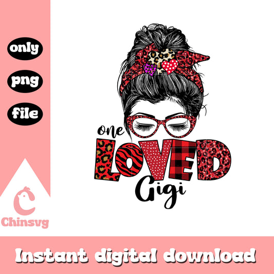 One loved gigi valentine's day png, love valentine​ png