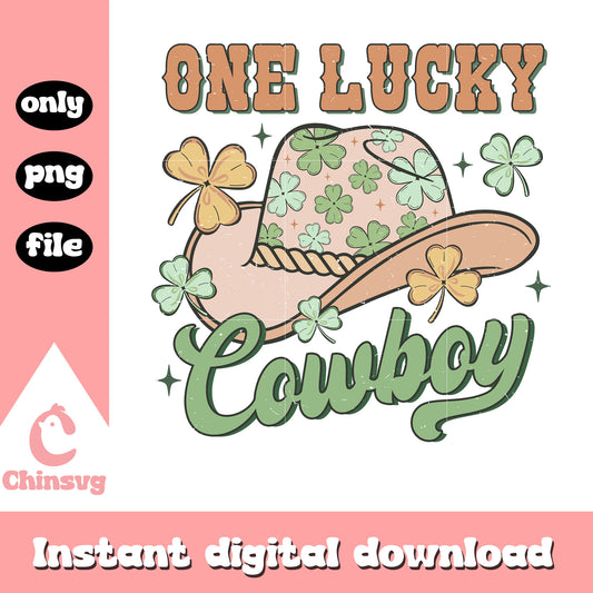 One lucky cowboy hat design png, st patrick's day parade png