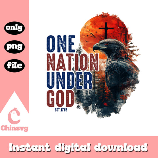 One nation under god est 1776 design png, america 4th of july png