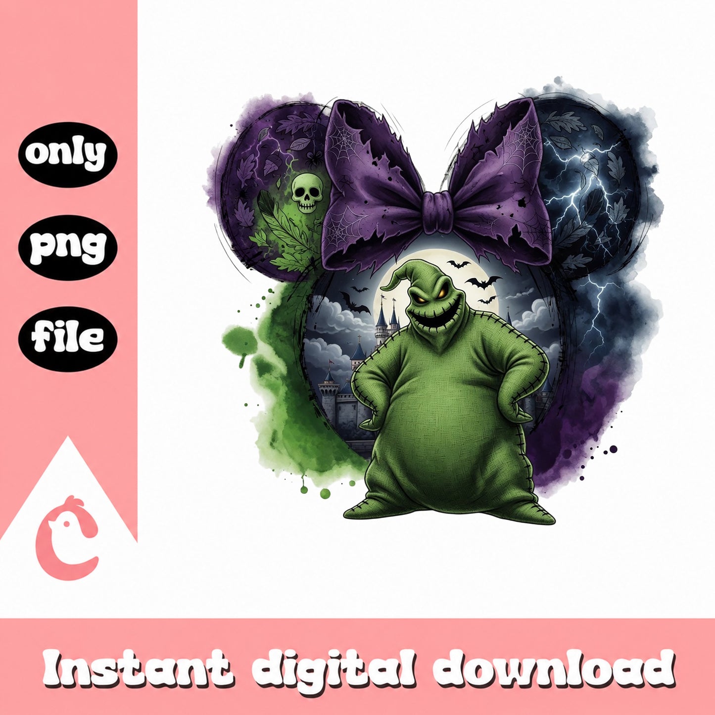 Oogie Boogie Mickey Ears Halloween PNG, Disney PNG