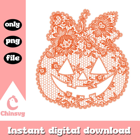 Orange Lace fabric pumpkin png, pumpkin lace fabric png