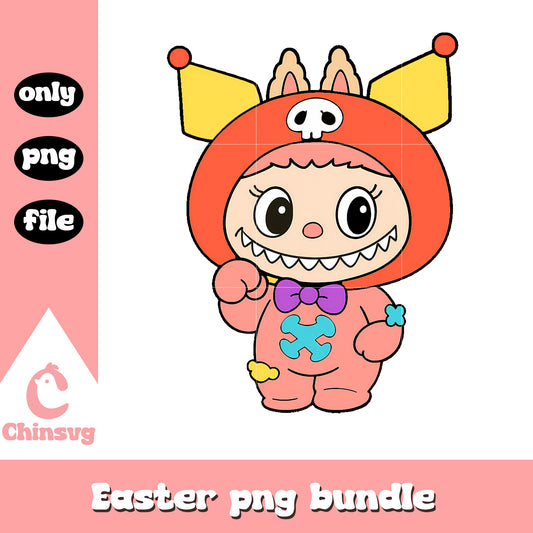 Orange kuromi labubu cute doll drawing design png, sanrio kuromi png