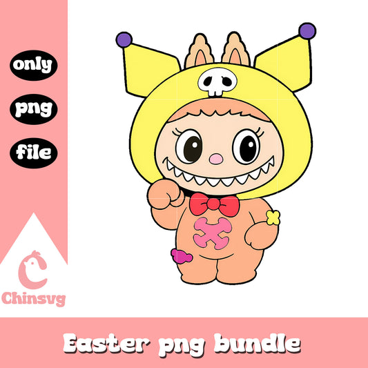 Orange kuromi labubu cute doll drawing png, sanrio png