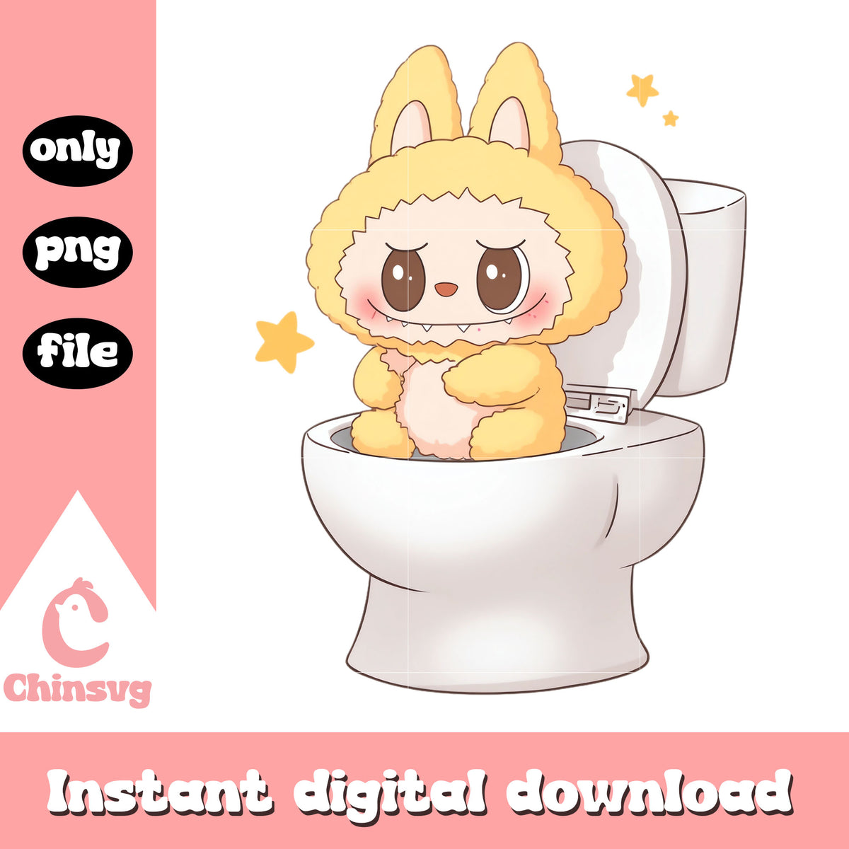 Orange labubu with toilet design png, labubu clothing png – Chinsvg