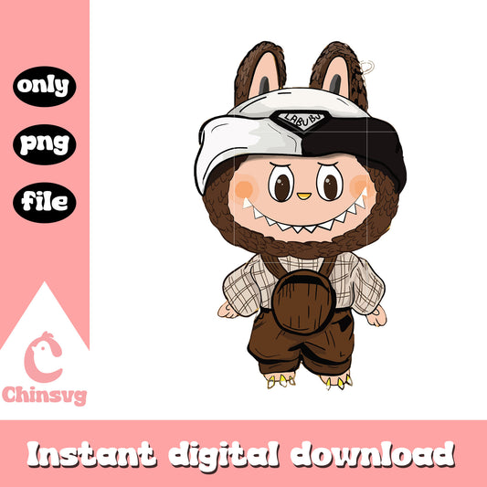 Outdoorsy labubu cute doll design png, the monsters labubu png