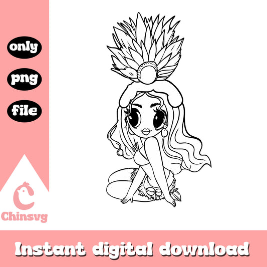 Outline karol g cartoon design png, karol g cartoon png