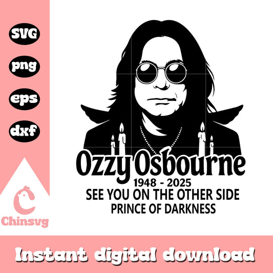 Ozzy See you on the other side quote svg, rip oozzy osbourne svg
