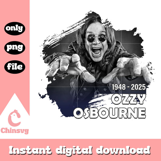 Ozzy osbourne black white design png, rip ozzy osbourne png