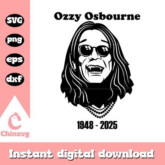 Ozzy osbourne laugh black white design svg, Ozzy osbourne died svg