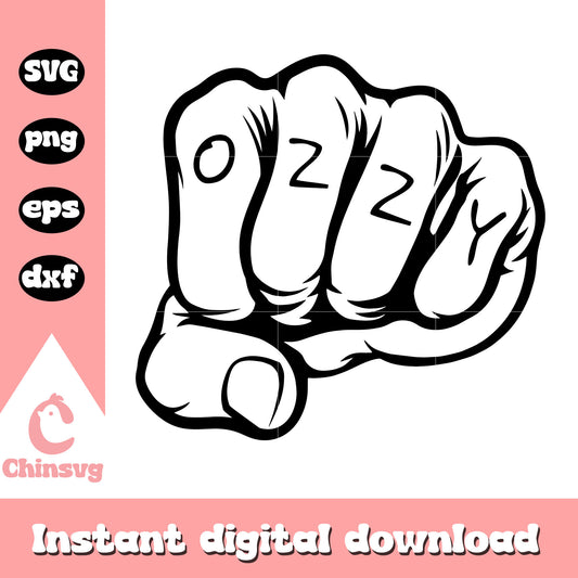 Ozzy osbourne punch black white design svg, ozzy osbourne svg