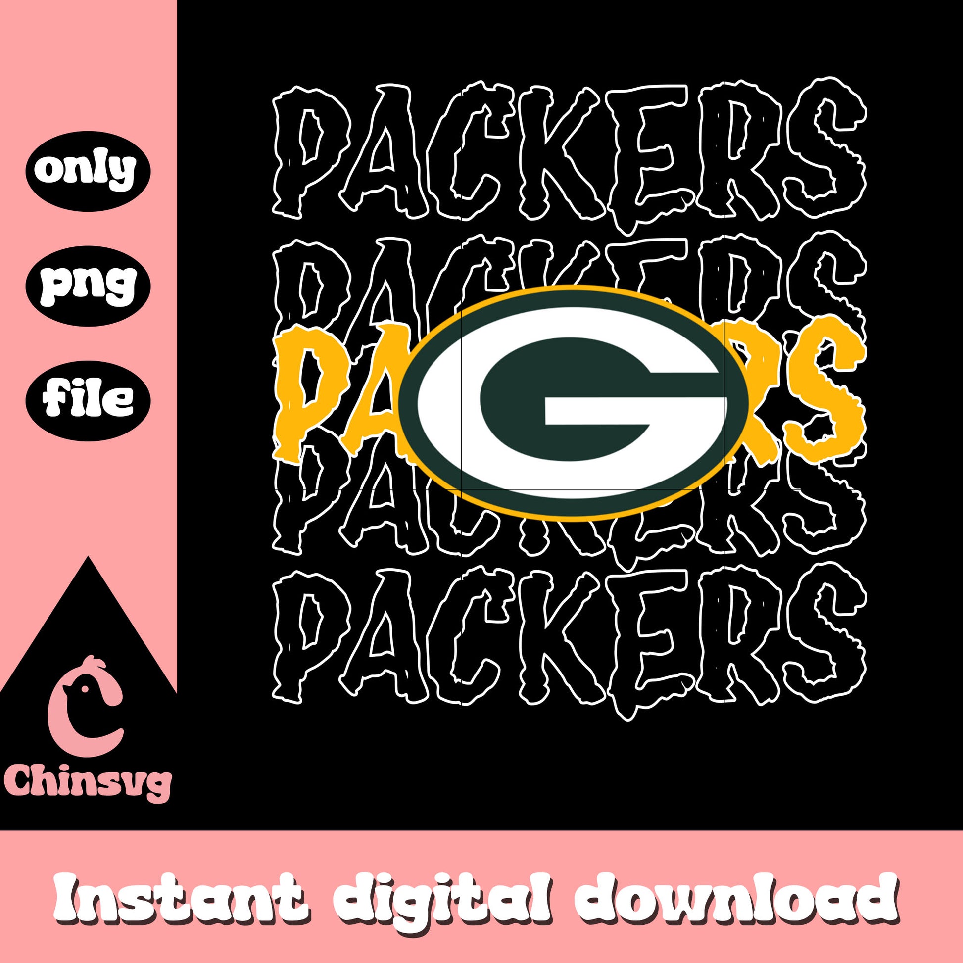 Packers logo team design png, Green Bay Packers team png