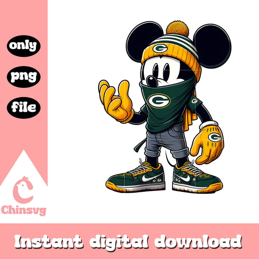 Packers mickey hat design png, green bay packers logo​ png