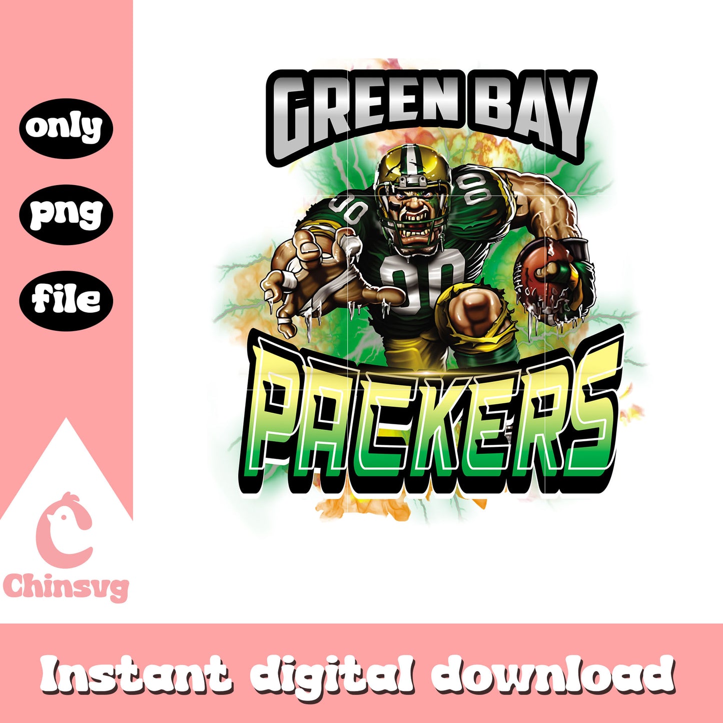 Packers pro play custom png, nfl green bay packers​ png