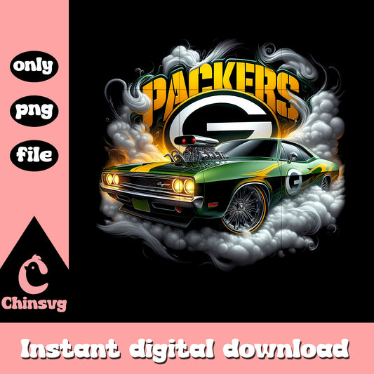 Packers smole car design png, Green Bay Packers football png