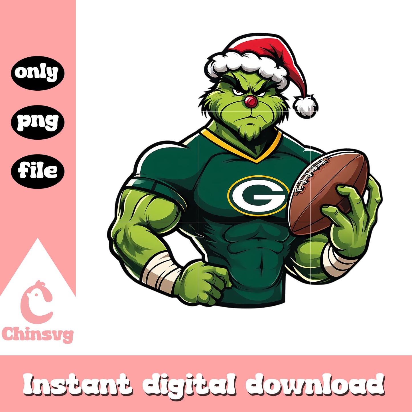 Packers t shirt grinch logo png, green bay packers nfl​ png