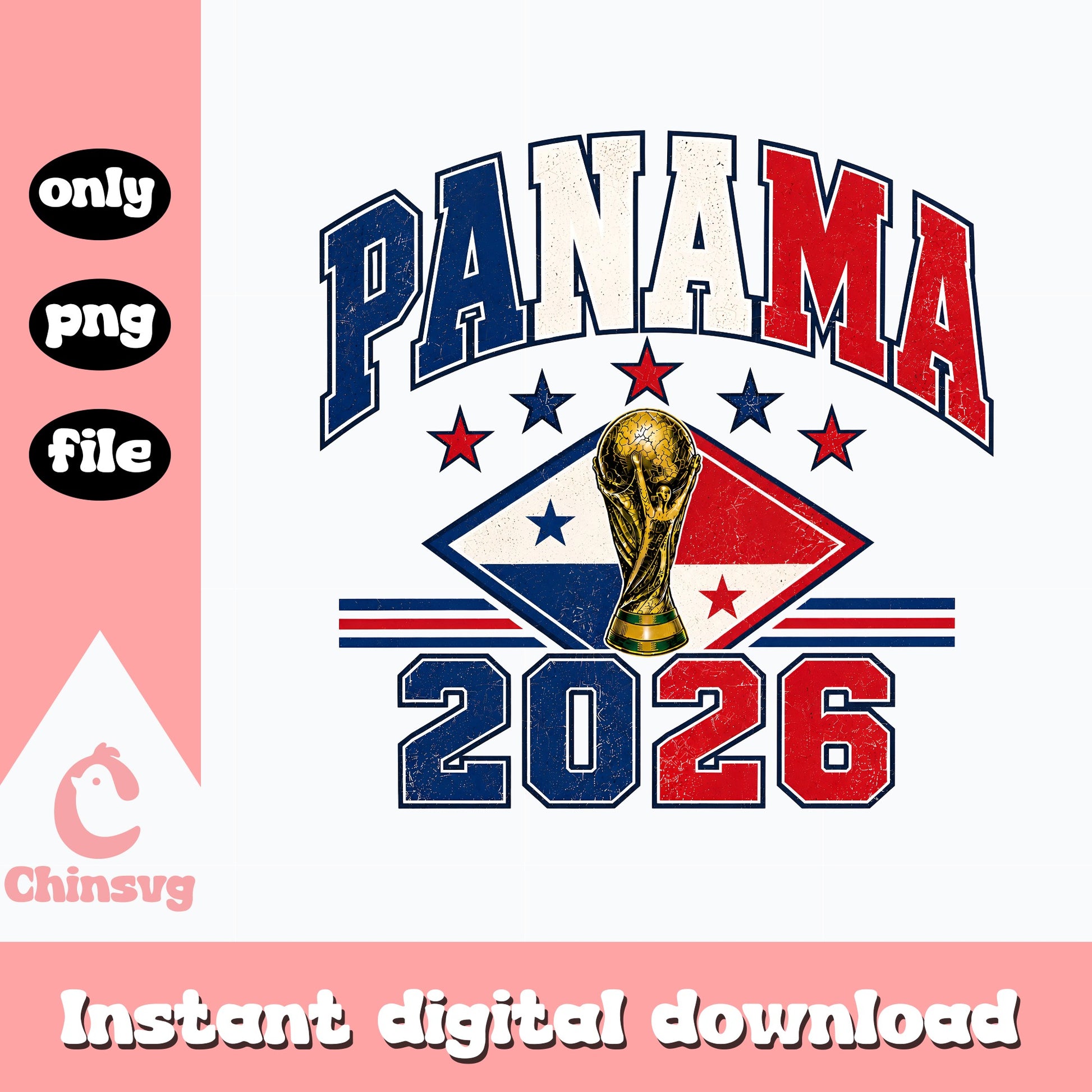 Panama World Cup 2026 PNG, Soccer Trophy Sublimation, Football PNG