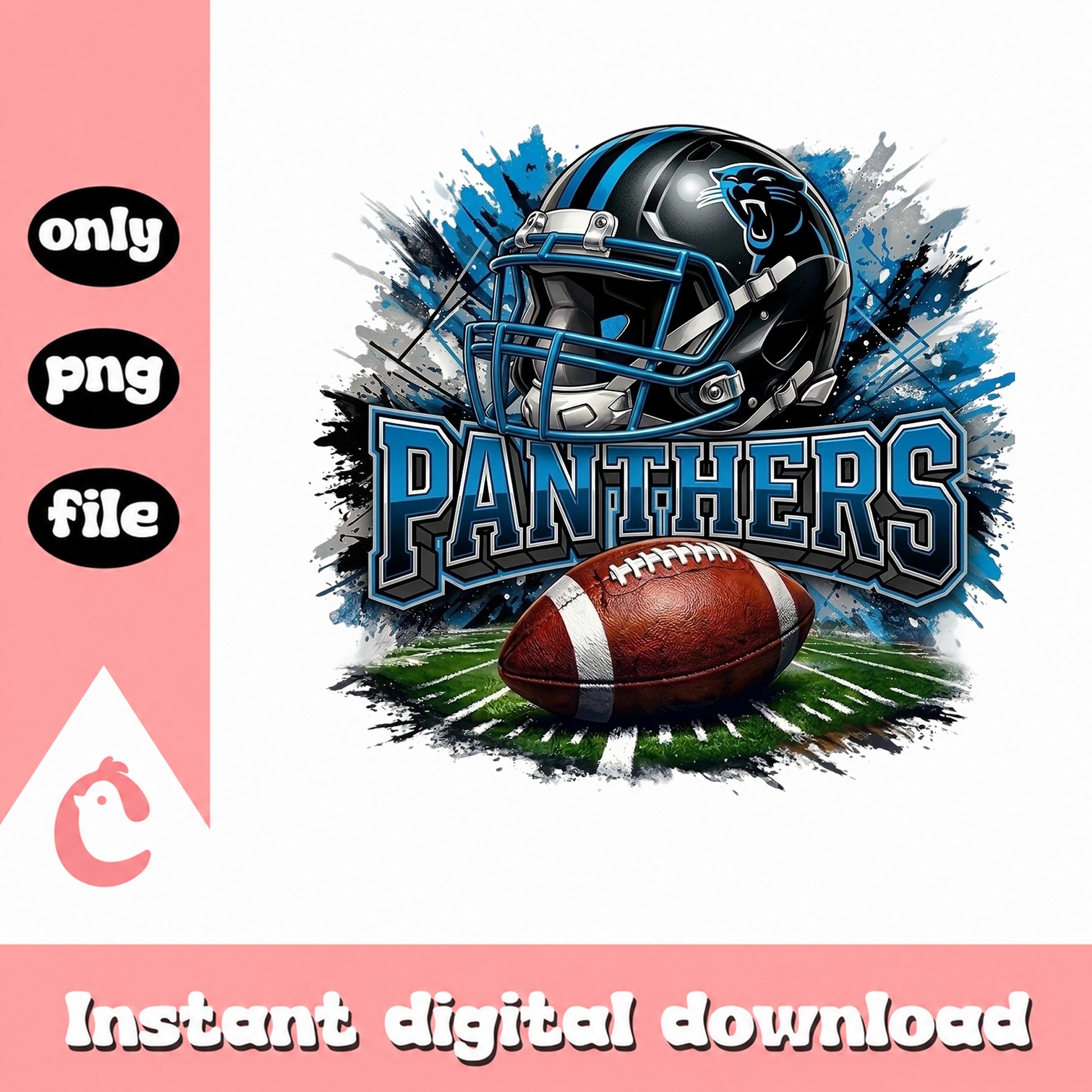 Panthers Football Helmet Sublimation PNG, NFL Team PNG, Sports PNG