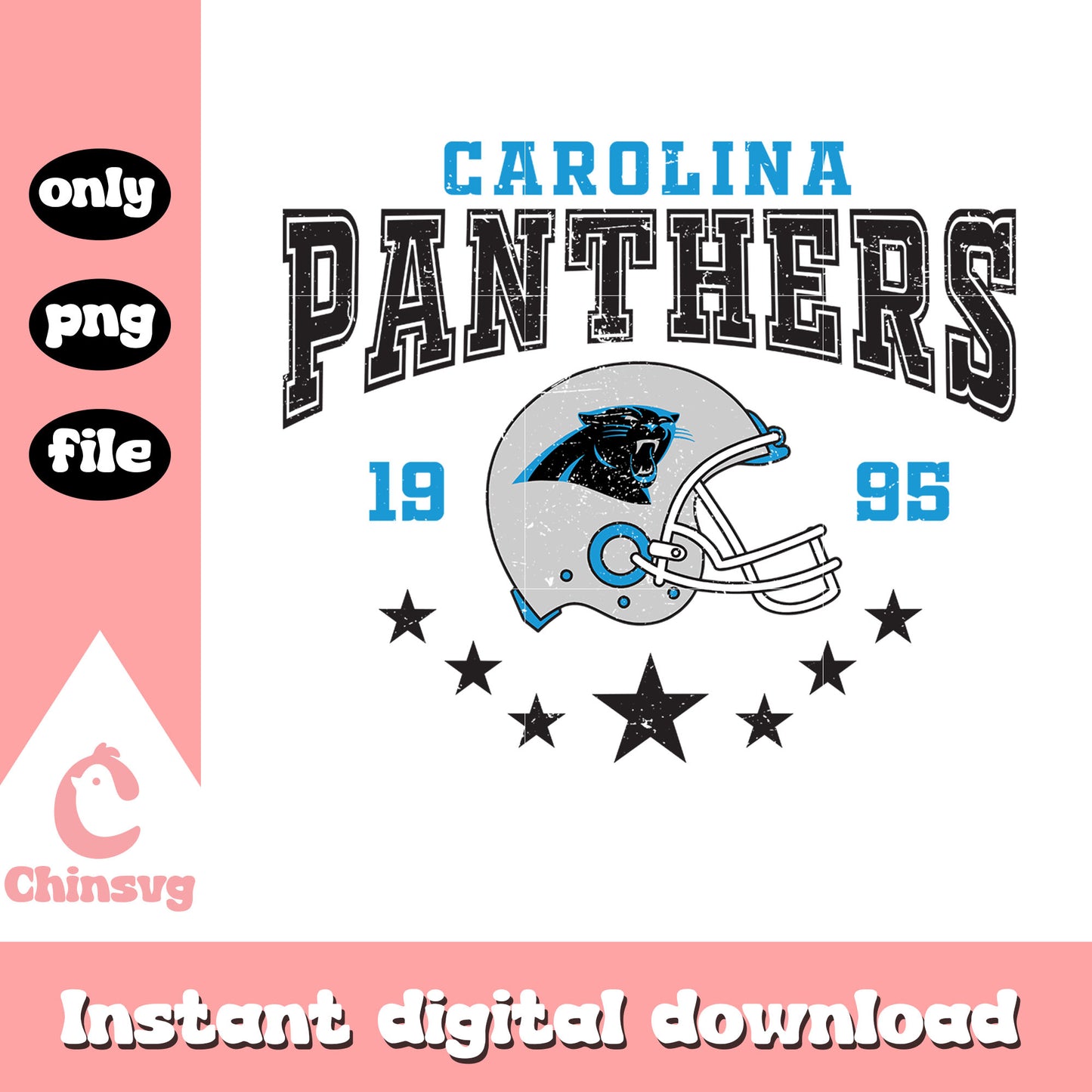 Panthers helmet star design png, carolina panthers logo​ png