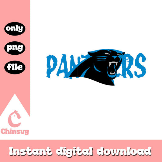 Panthers logo football team design png, Carolina Panthers nfl png