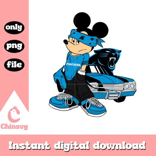 Panthers mickey style logo png, carolina panthers nfl ​png