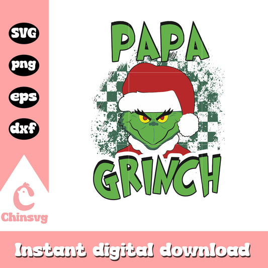 Papa grinch santa christmas svg, the grinch santa claus​ svg
