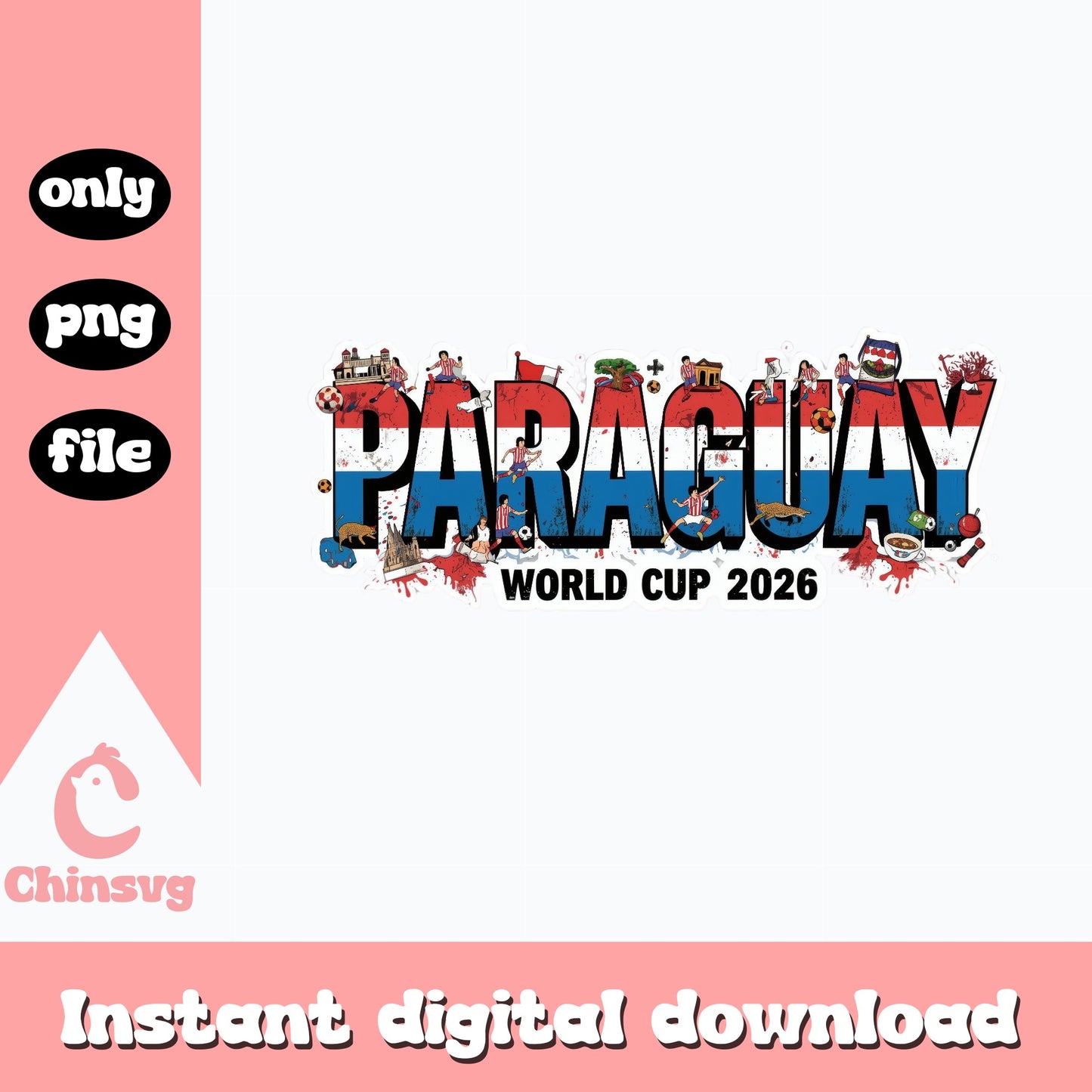 Paraguay World Cup 2026 PNG, Soccer Fan Shirt, Football PNG