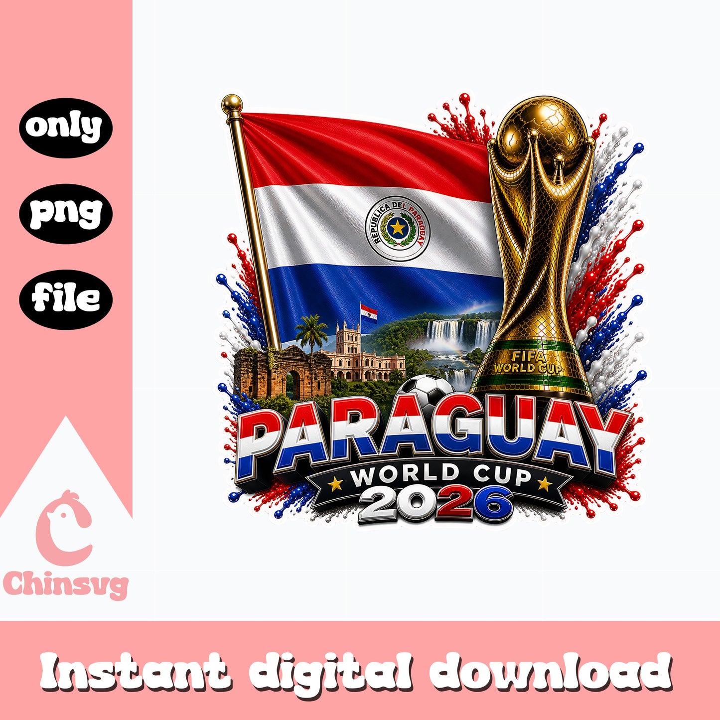 Paraguay World Cup 2026 PNG, Soccer Football Fan Shirt, FIFA PNG