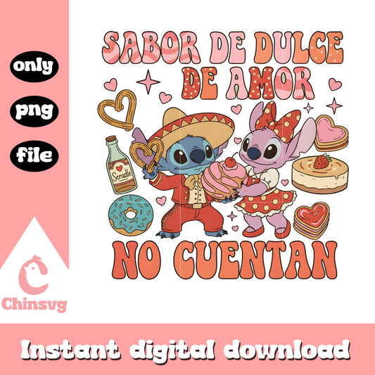 Party barkery couple valentine png, stitch valentines day​​ png