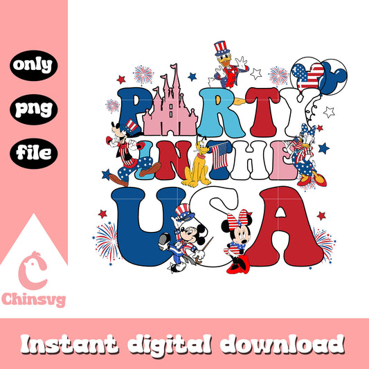 Party in the USA and disneyland png, mickey mouse and friends png