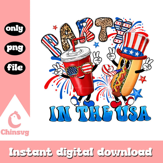 Party in the USA food png, coca and hotdog png, 4th of july png