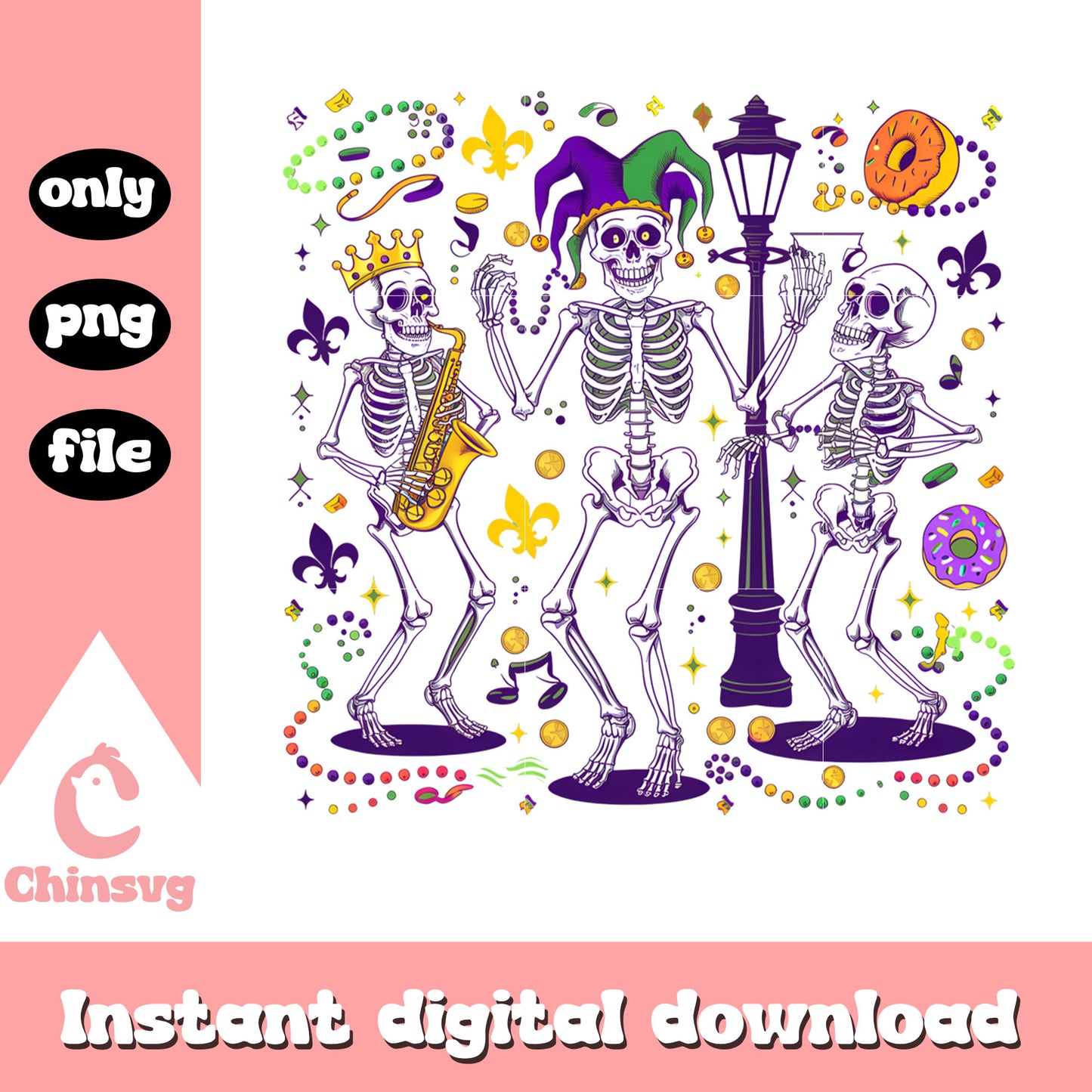 Party skeleton mardi gras png, mardi gras costumes​​​ png