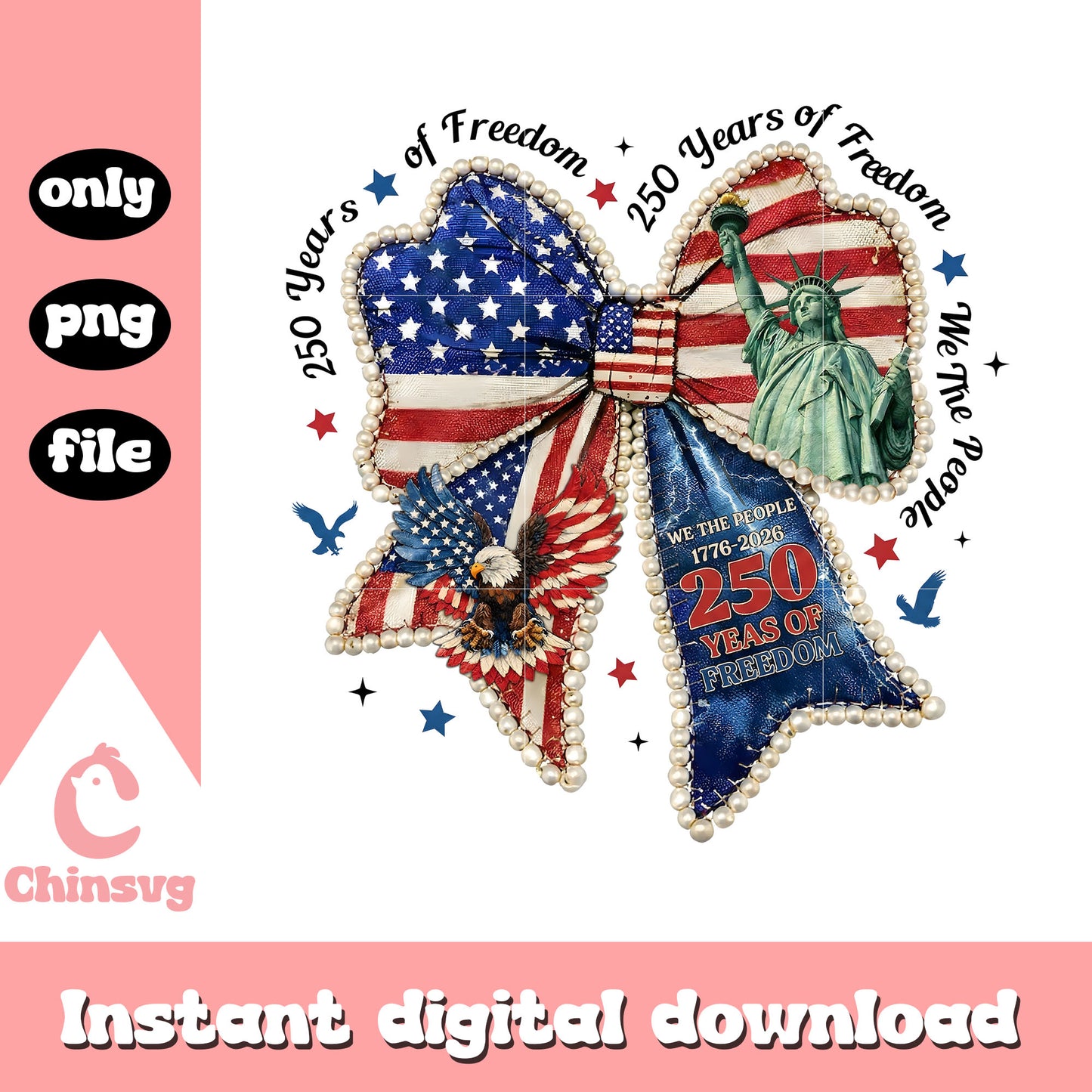 Patchwork coquette 250 years of freedom png, america flag png