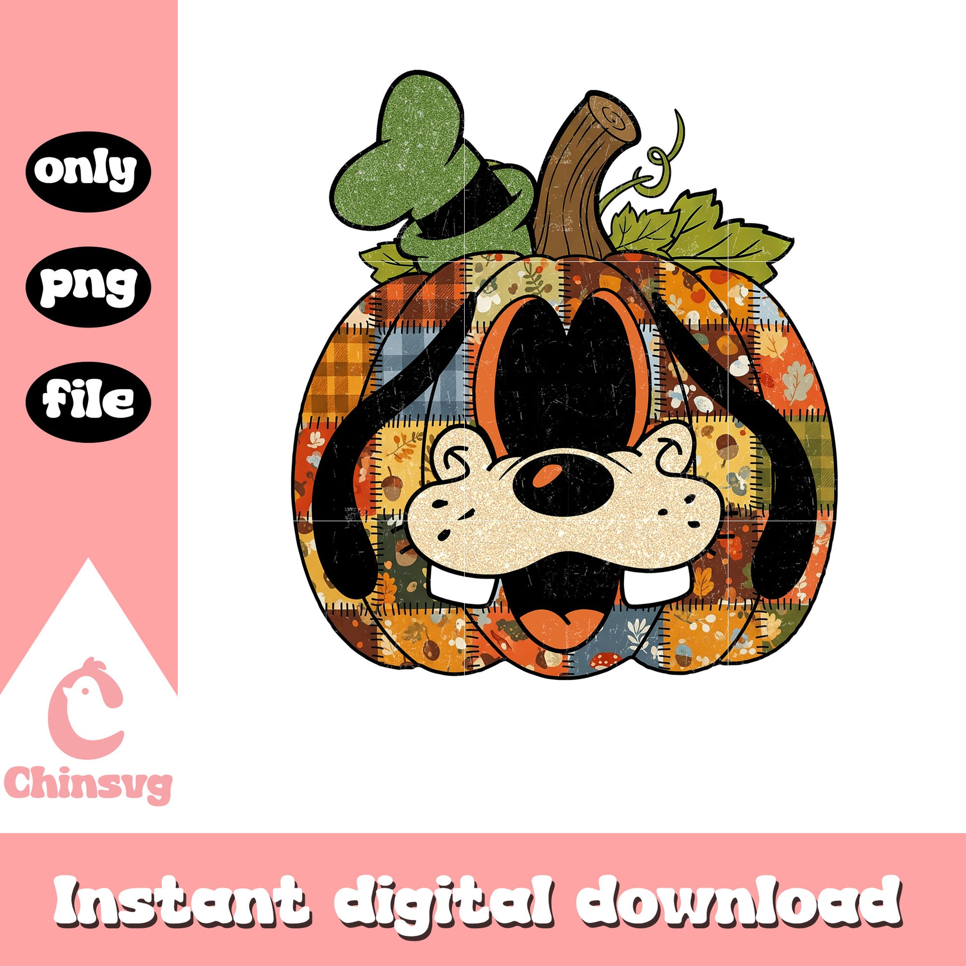 Patchwork goofy face halloween png, halloween goofy​ png