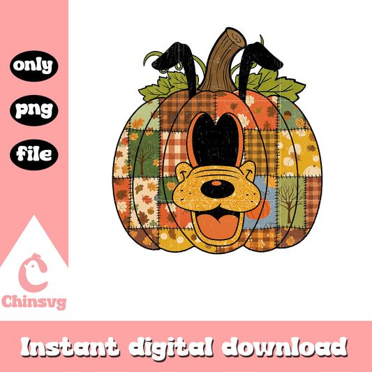Patchwork pluto dog face halloween png, halloween pluto png