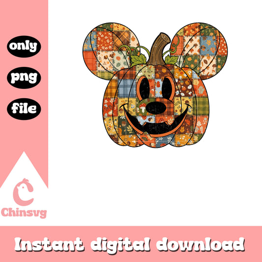 Patchwork pumpkin mickey halloween png, mickey character png