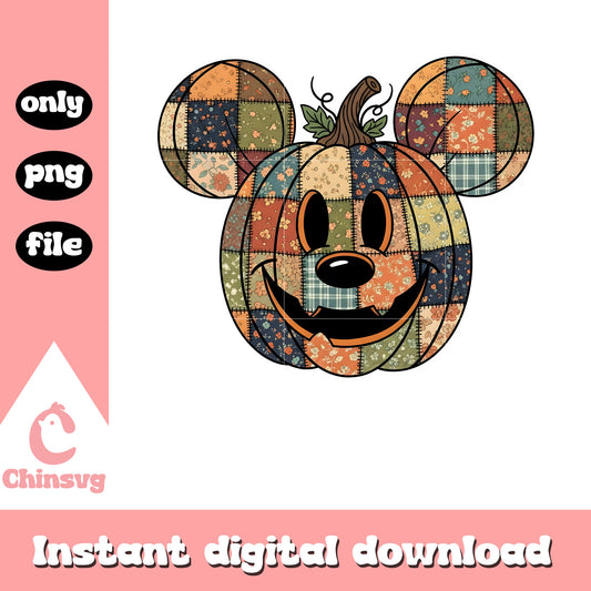 Patchwork pumpkin mickey mouse png, halloween mickey​ png
