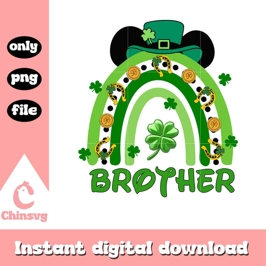 Patrick rainbow brother mickey head png, st. patrick's day png