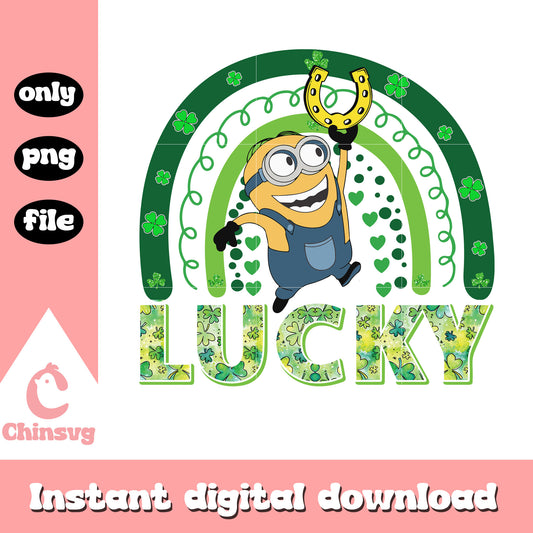 Patrick rainbow lucky minion png, happy saint patricks day png