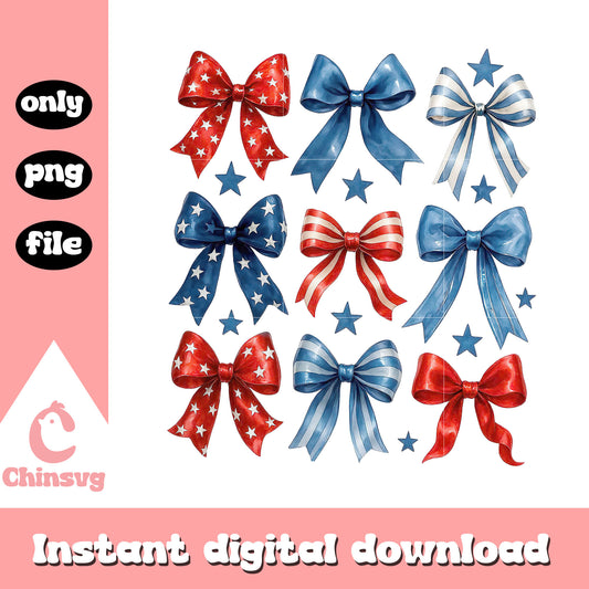 Patriot bows america design png, happy 4th of july usa png