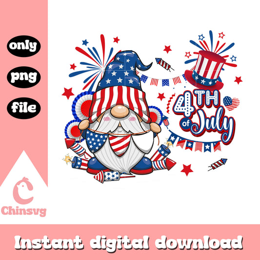 Patriotic Gnome Png, 4th of July Gnome Png, Usa Flag Gnomes Png