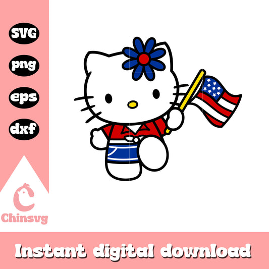 Patriotic Hello Kitty svg, hello kitty svg, sanrio cartoon svg