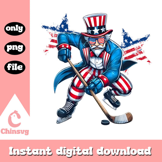 Patriotic Uncle Sam Hockey png, usa star png, usa flag png