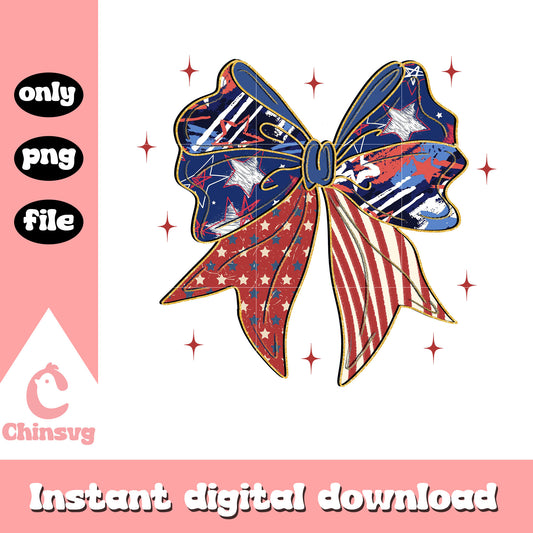 Patriotic coquette bow design png, 4th of july day png