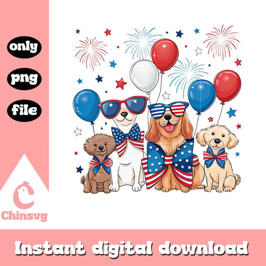 Patriotic dogs 4th of july design png, 4th of july dogs png